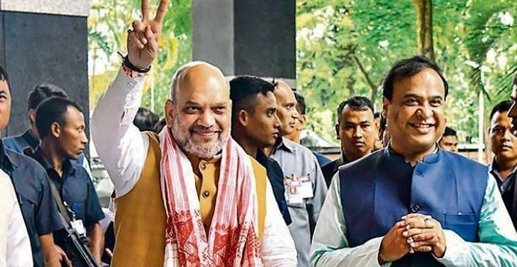 Himant biswa sarma with amit shah
