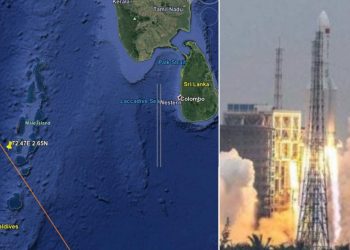 China Long march 5b rocket collapsed