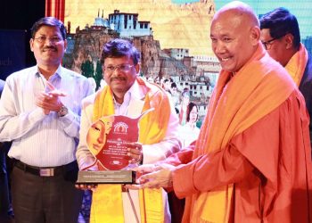 Dr Harshdeep Kamble with buddhist monk