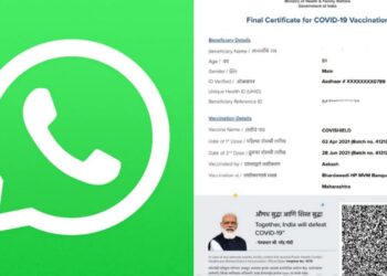 Vaccination certificate on WhatsApp