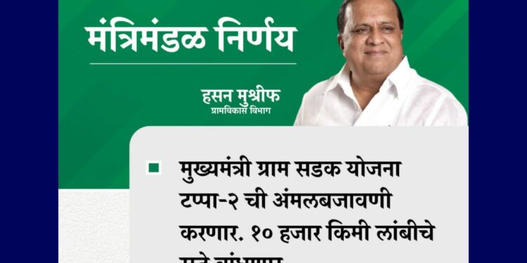 Cabinet Decision Mukhyamantri Gram Sadak Yojana