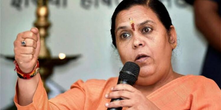 bjp ex mp uma bharati shows displeasure over credit