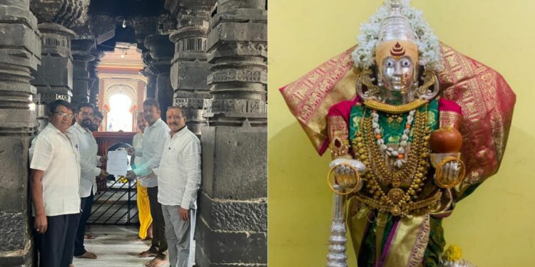 Silver idol of Shri Ambabai weighing 51 kg by Kolhapur Saraf Traders Association