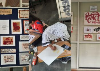 Calligraphy Workshop in MET on occassion of marathi language day