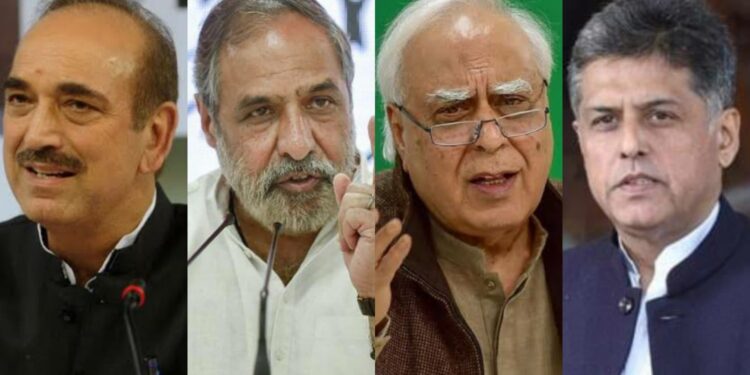Gulab Nabi , anand sharma , kapil sibbal manish tiwari