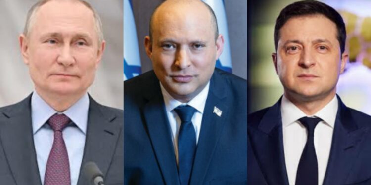 Zelenski Benett and putin