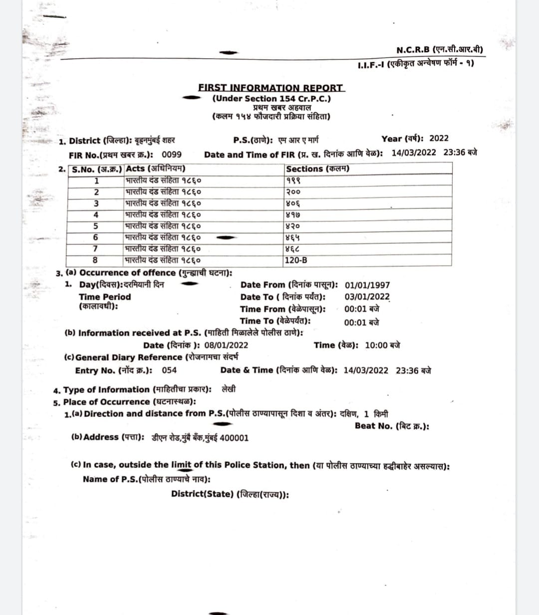 fir copy against praveen darekar 