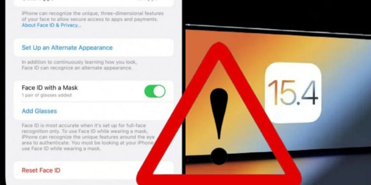 Alert for iphone users for iOS 15.4 update