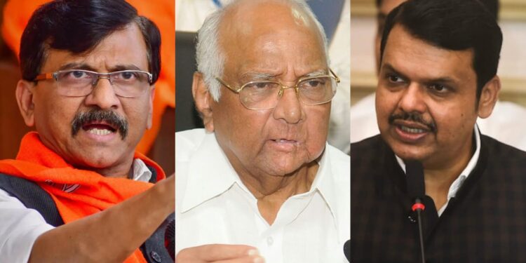 sanjay raut-sharad pawar-devendra fadnvis