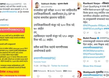 Demands of MPSC candidates expressed on Twitter