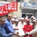 Kisan Sabha protest demanding government procurement of bal hirda in tribal areas