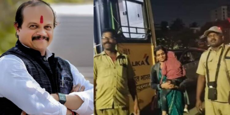 vasant more helps woman in midnight protected by pmpml driver and conductor