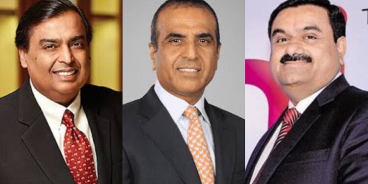 Mukesh Ambani Sunil Bharti And gautam Adani