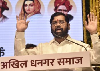 मुख्यमंत्री एकनाथ शिंदे धनगर समाज मेळाव्यामध्ये संबोधन करतांना 2