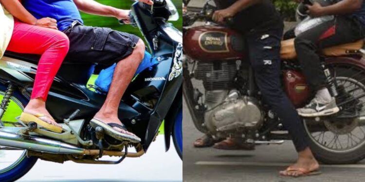 riding bike wearing sandals