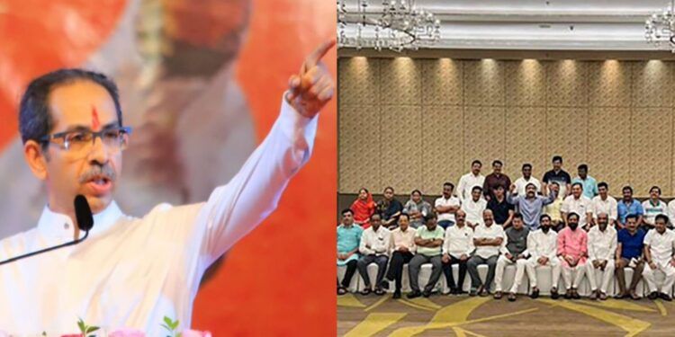 shivsena calls rebel shinde group as khoke haram