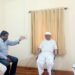 Anna Hazare with reporters