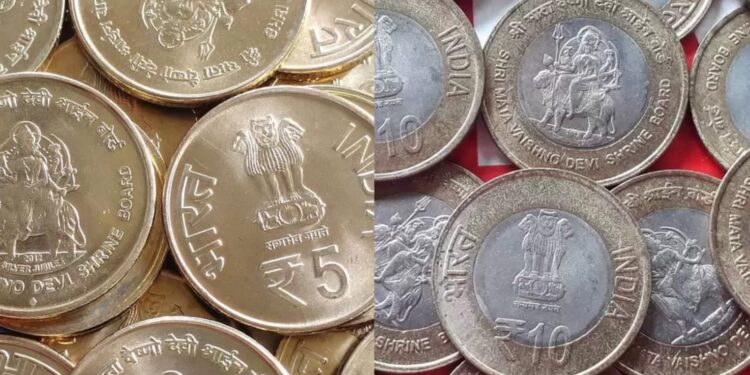5 and 10 rs coin