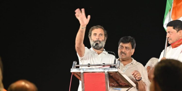 Rahul gandhi first speech of bharat jodo yatra in maharashtra