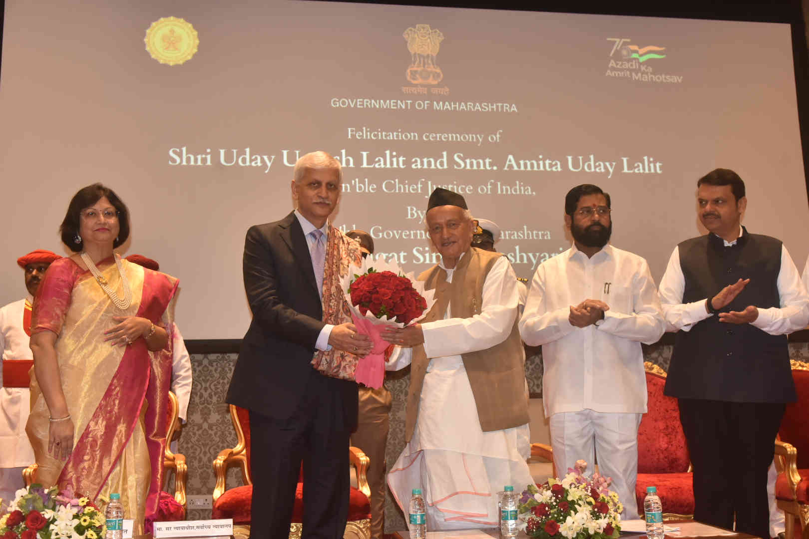 Chief Justice Uday Lalit felicitated on behalf of Maharashtra