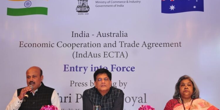 India Australia Economic and Cooperation Trade Agreement comes into force